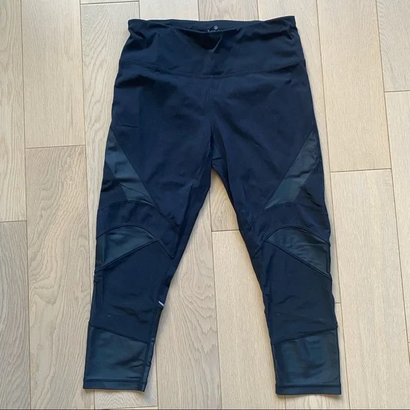 Sweaty Betty Power Wetlook Mesh Crop Leggings Black Size Small - Picture 2 of 9